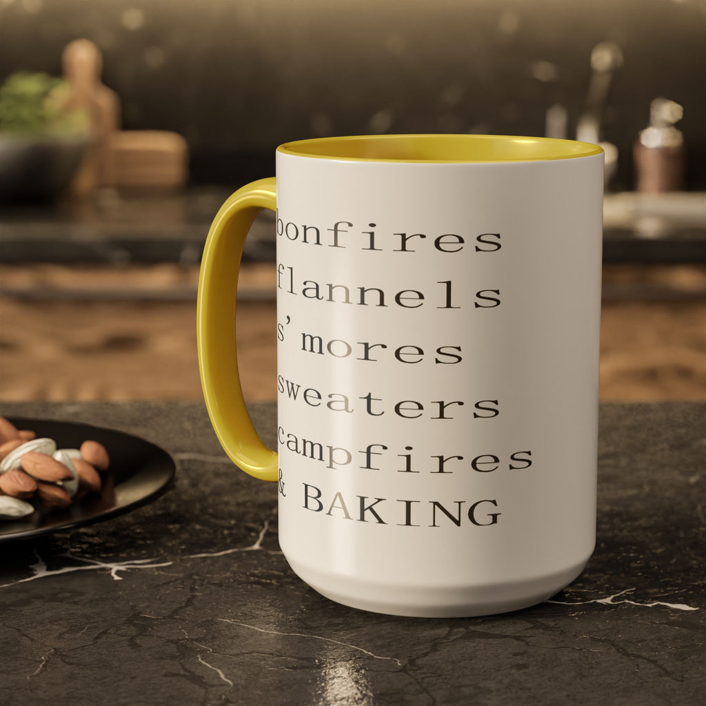 Minimalist Line Text Coffee Mug | Color Accent Mug