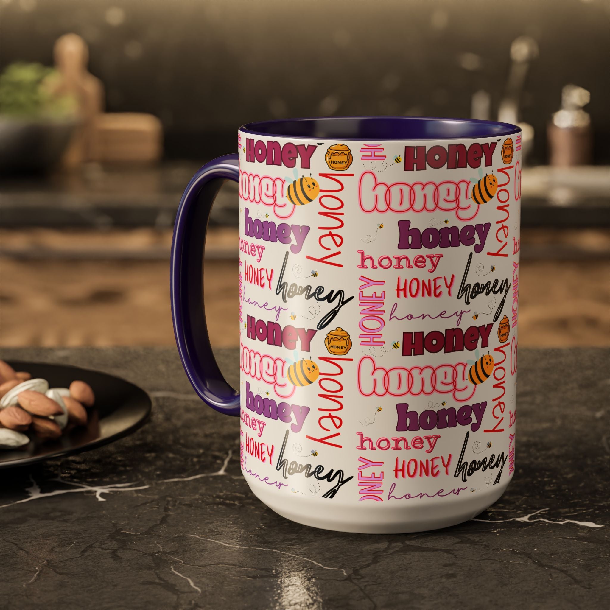 Honey Script Pattern Mug | Colorful Ceramic Mug
