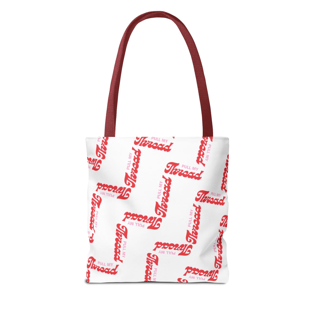Retro Script 'Pull My Thread" Tote Bag — All-Over Print Fashion Tote