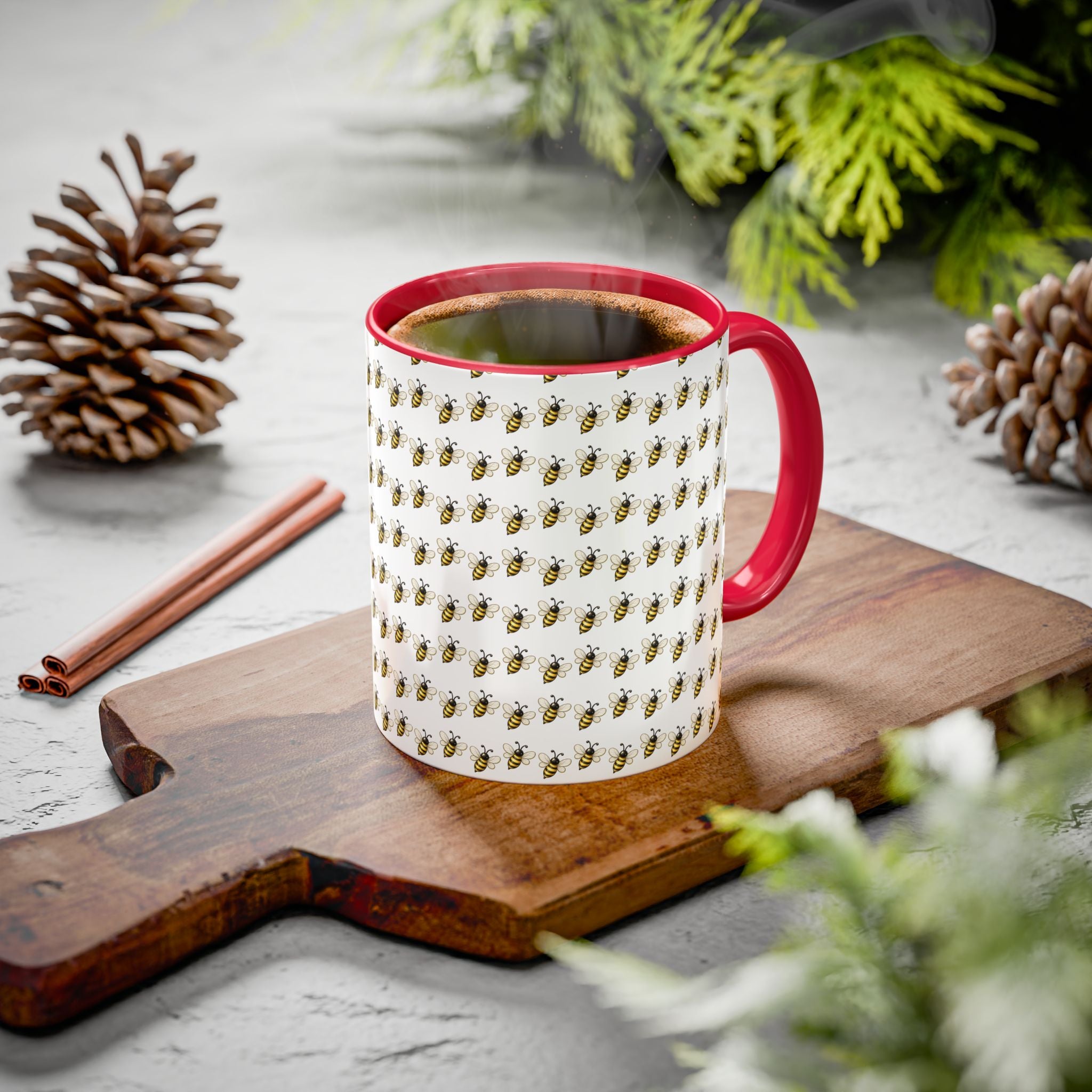 Honey Bee Pattern Mug | Ceramic Coffee Cup