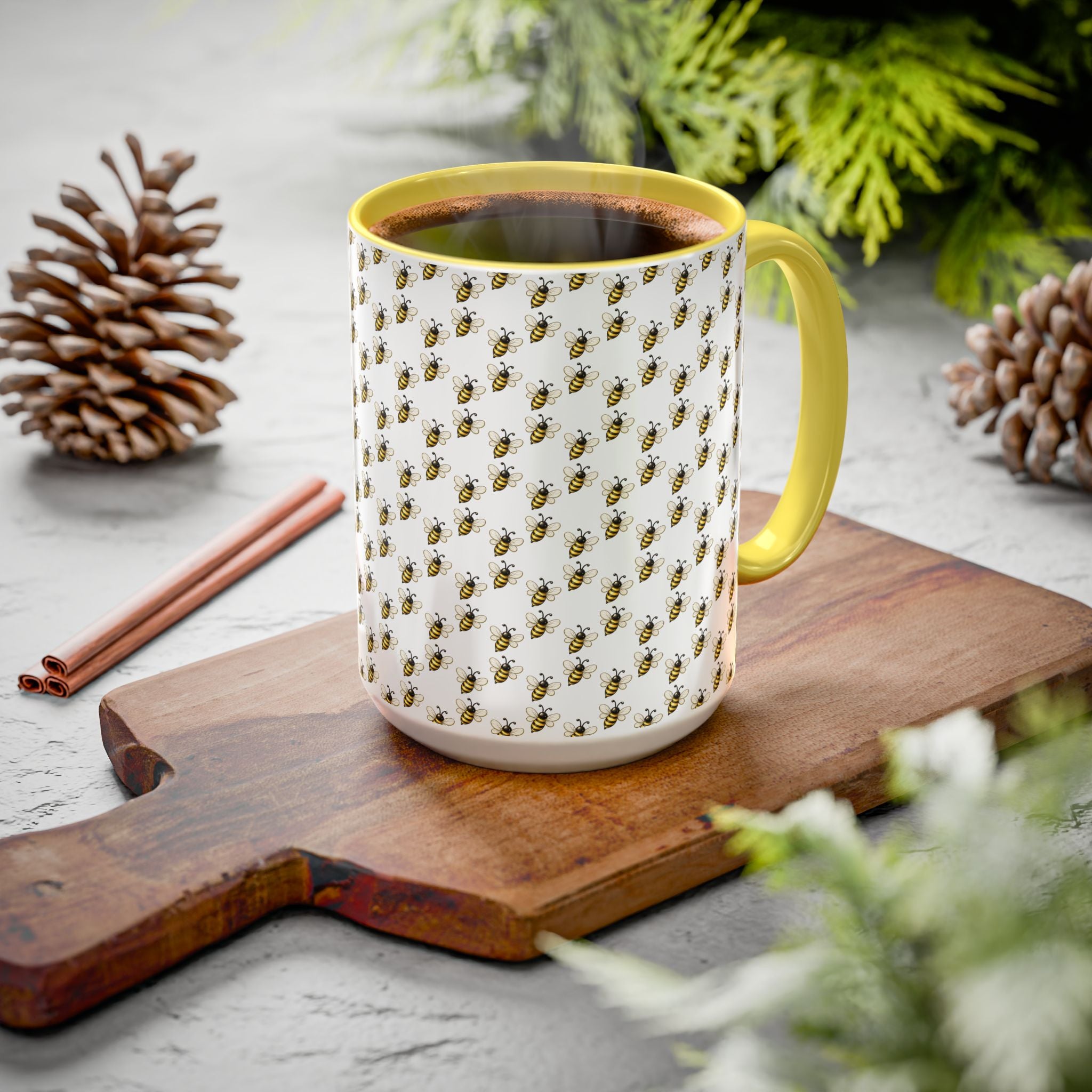 Honey Bee Pattern Mug | Ceramic Coffee Cup