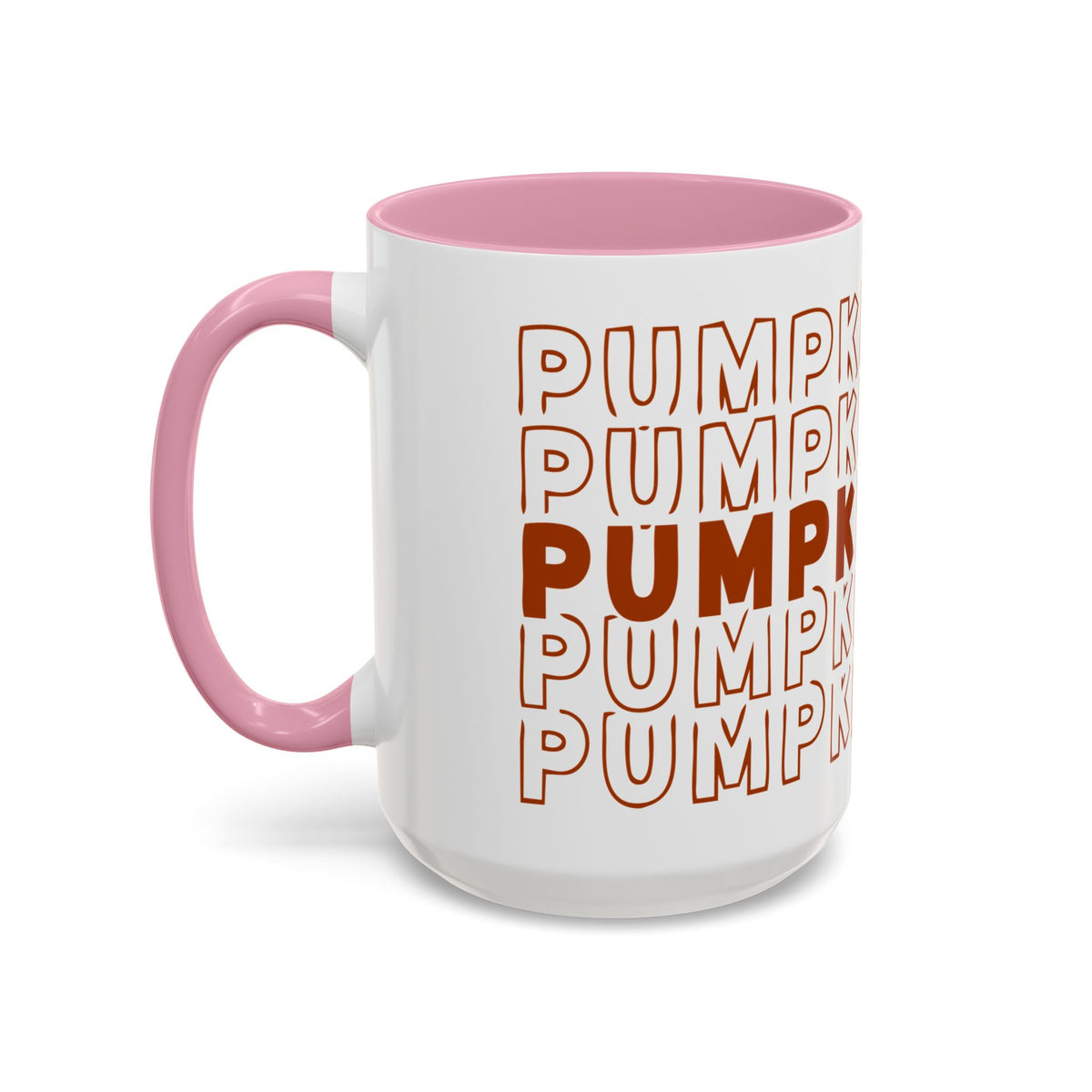 Pumpkin Spice Mug — Repeating 'SPICE' Retro Fall Coffee Cup (11oz/15oz)