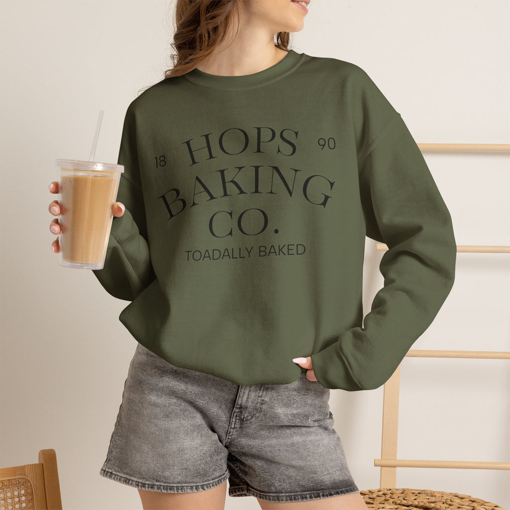 Hops Baking Co. Sweatshirt | Vintage Bakery Design