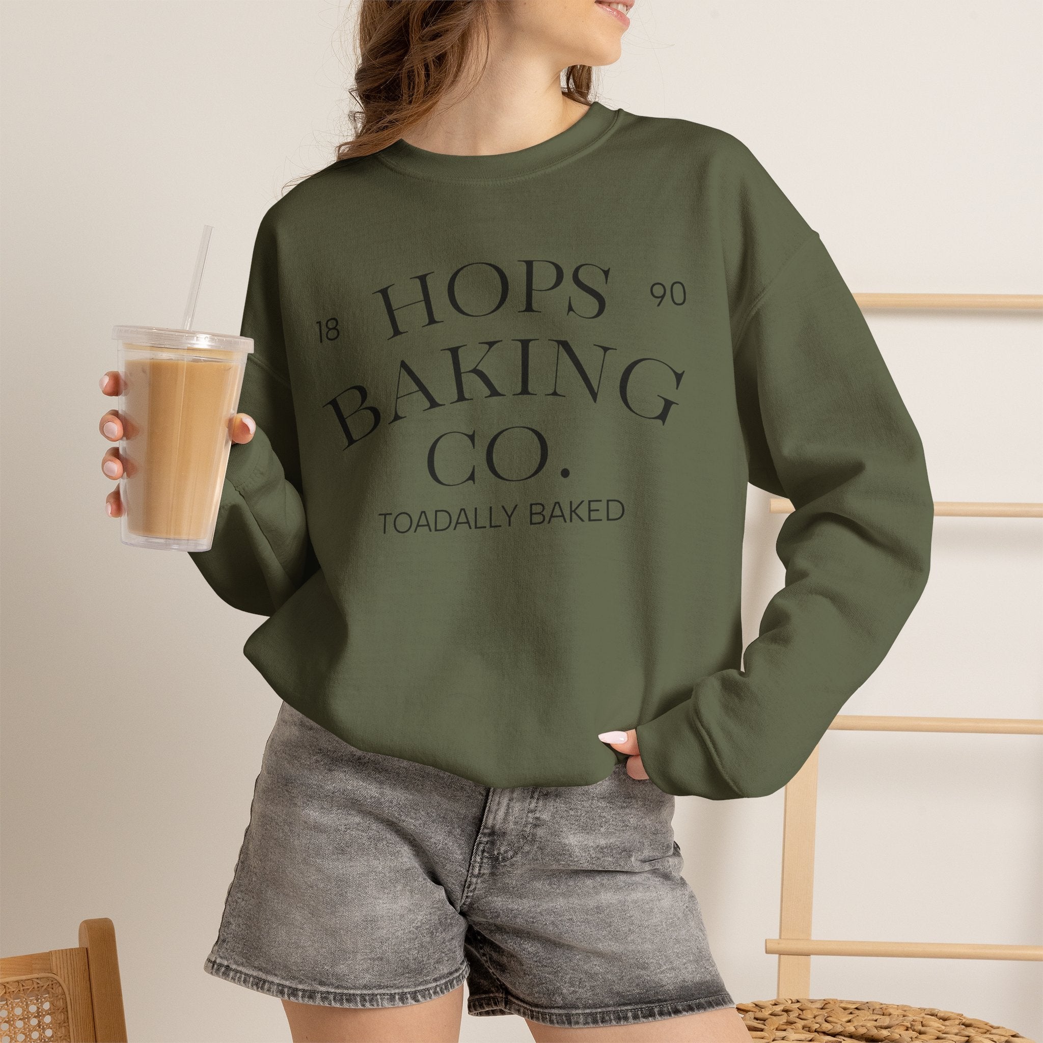 Hops Baking Co. Sweatshirt | Vintage Bakery Design