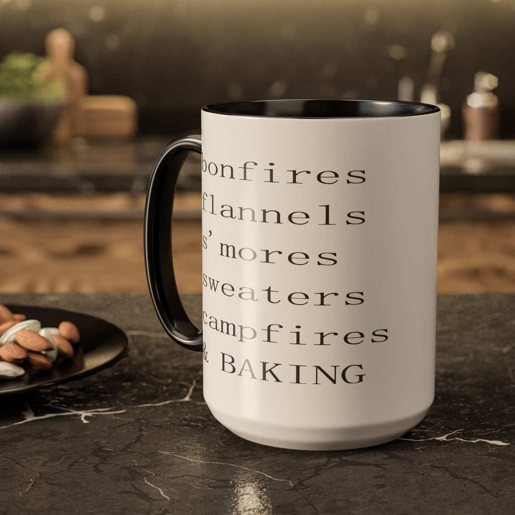 Minimalist Line Text Coffee Mug | Color Accent Mug