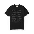 bonfires flannels s'mores sweaters campfires & BAKING T-shirt | Cozy Fall Typography Tee