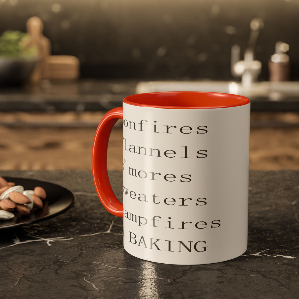 Minimalist Line Text Coffee Mug | Color Accent Mug