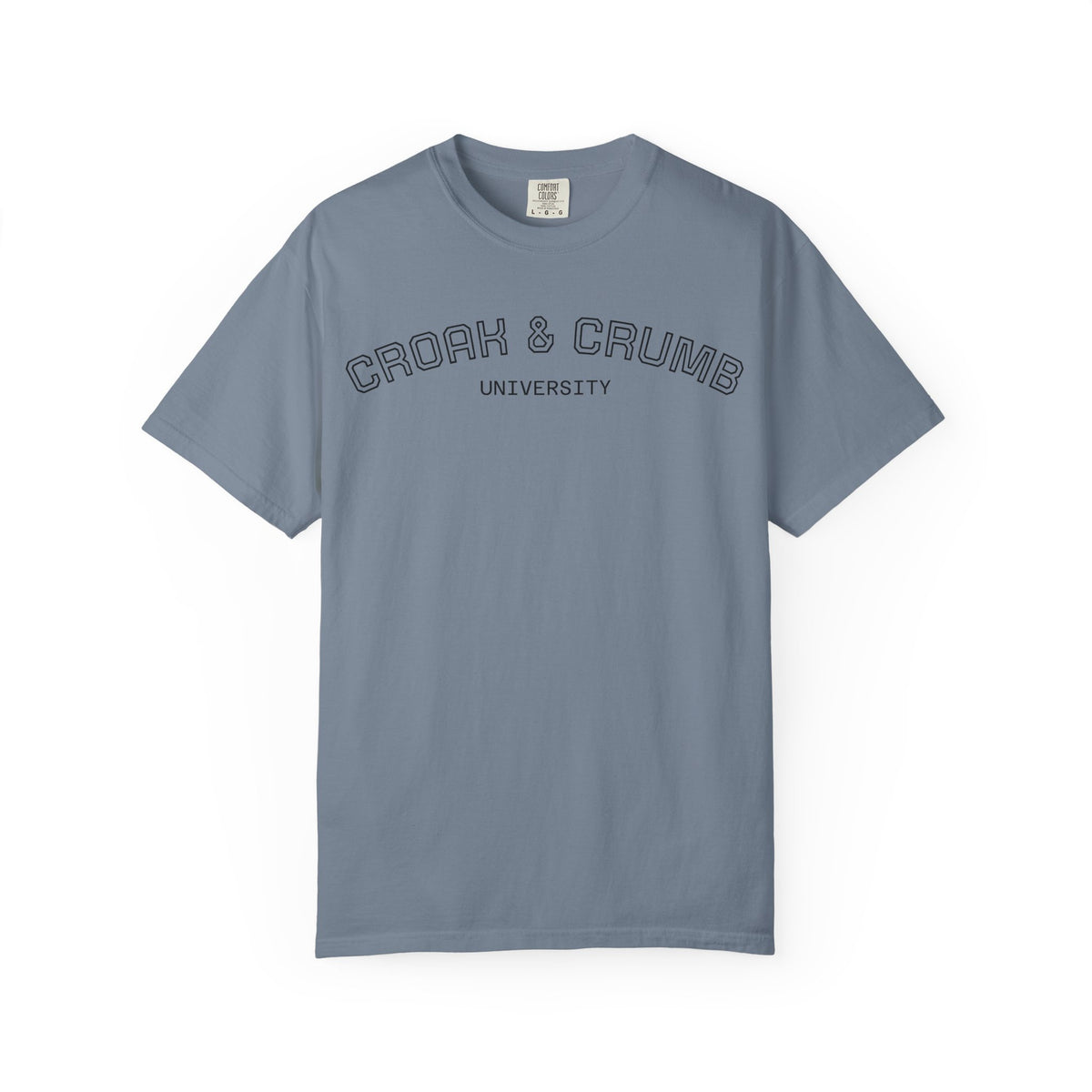 Croak & Crumb University shirt | Collegiate outline text tee