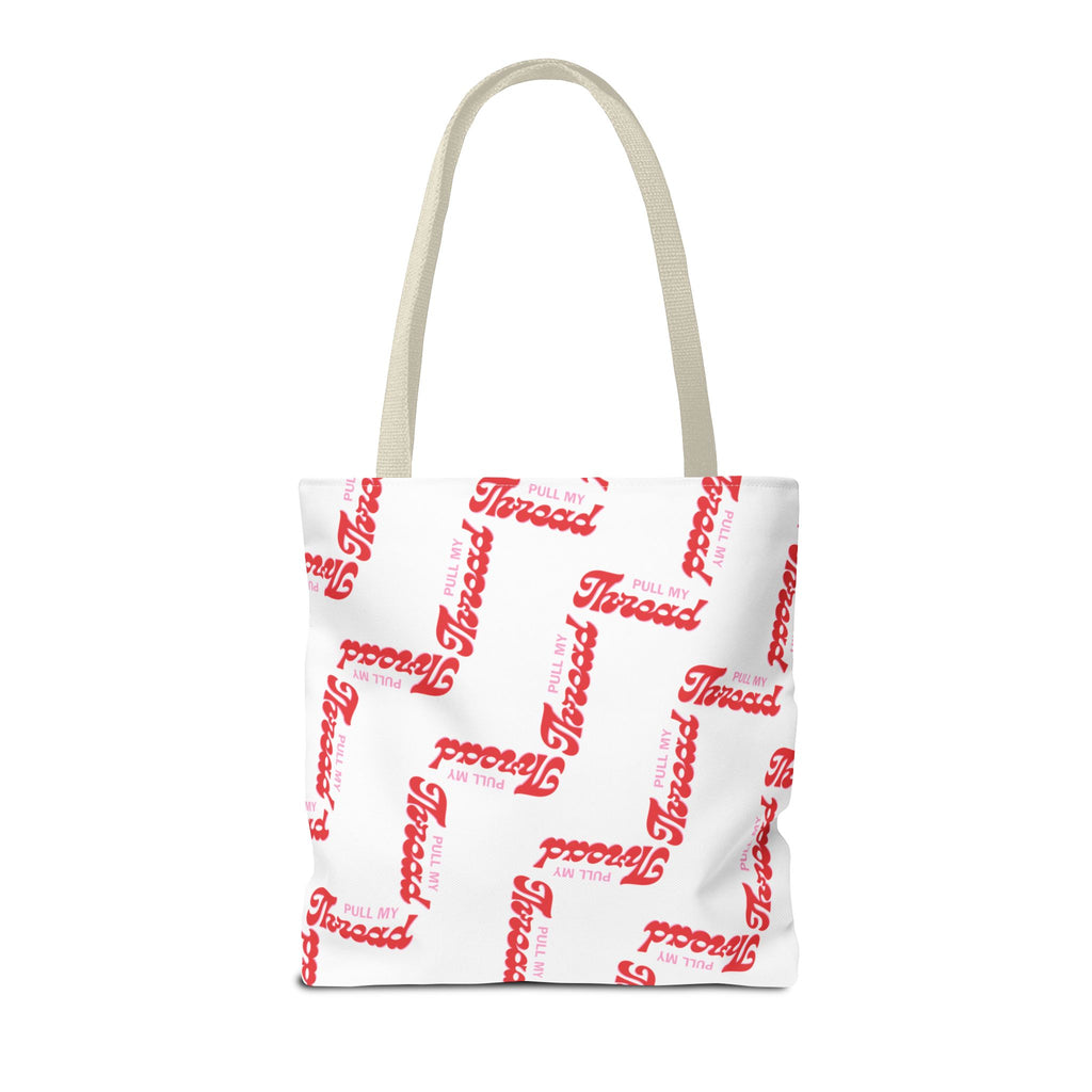 Retro Script 'Pull My Thread" Tote Bag — All-Over Print Fashion Tote
