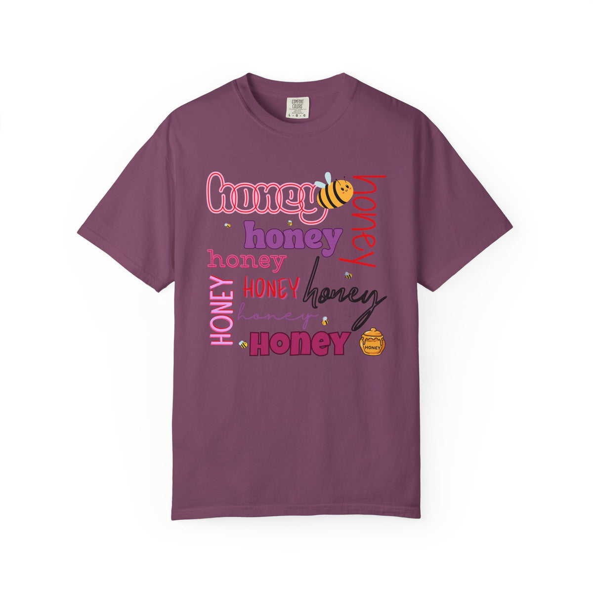 Honey Script Graphic T-Shirt — Playful Bee Typography Tee