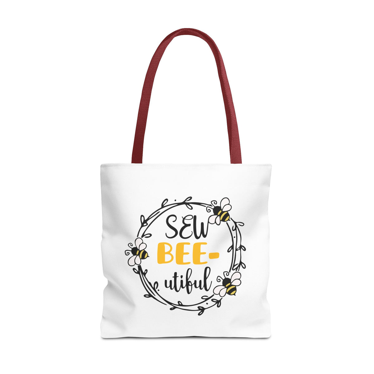 Sew Bee-utiful Tote Bag White | bee sewing craft motif