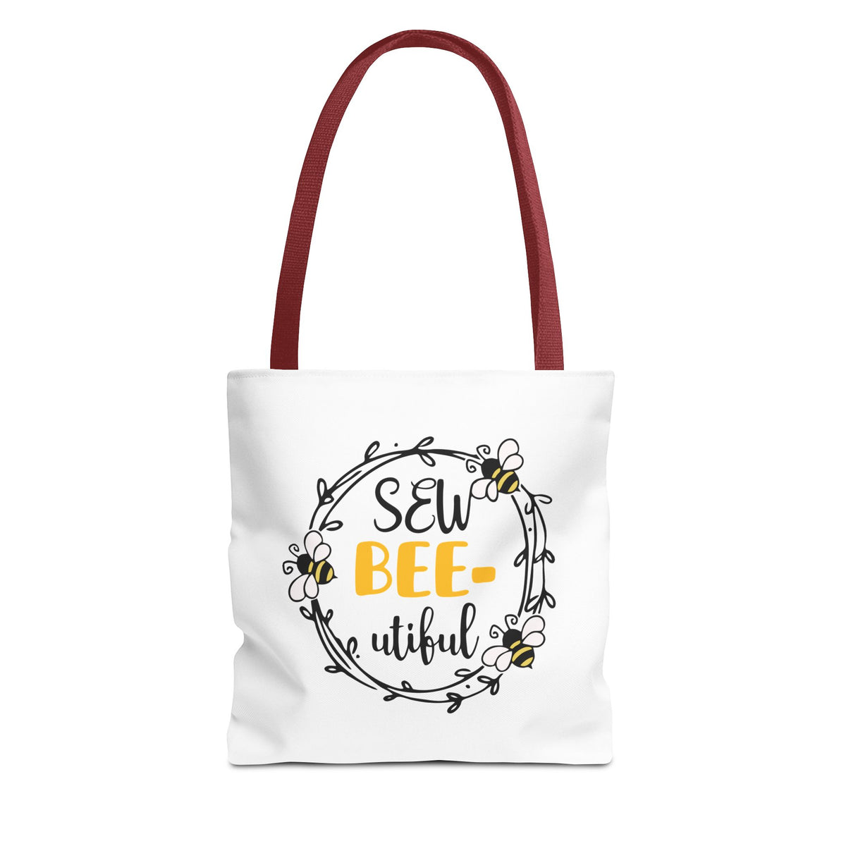 Sew Bee-utiful Tote Bag White | bee sewing craft motif