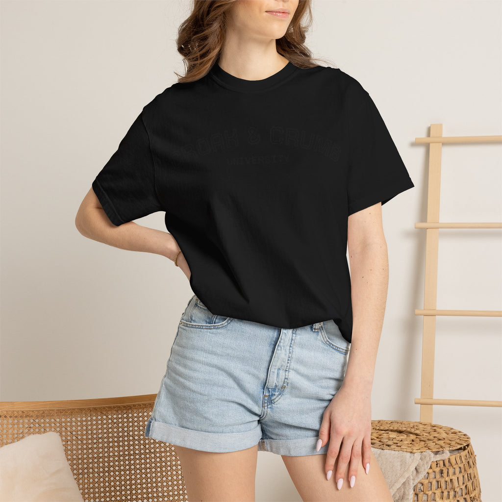 Croak & Crumb University shirt | Collegiate outline text tee