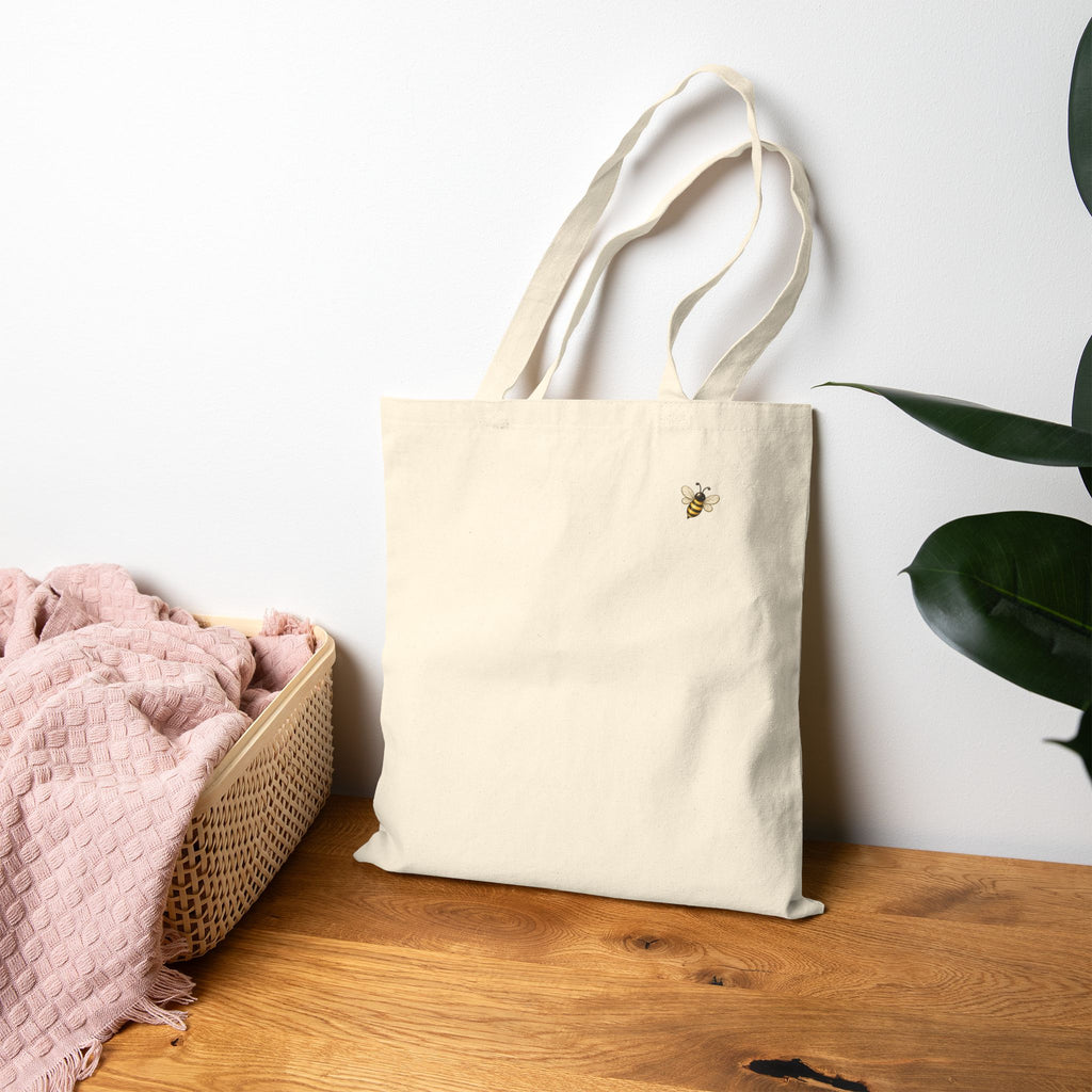 Honey Typography Canvas Tote — Cute Bee Graphic Bag