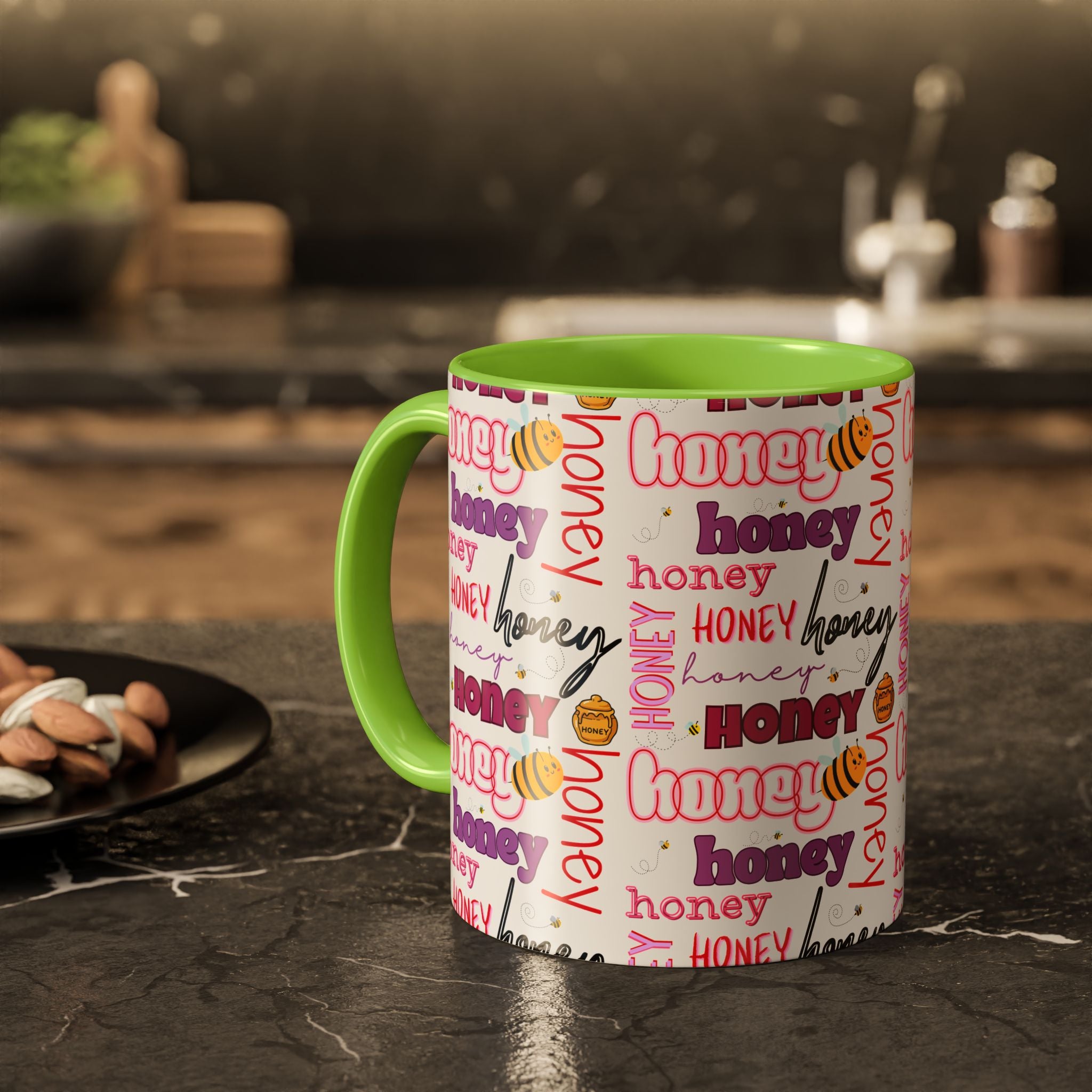 Honey Script Pattern Mug | Colorful Ceramic Mug