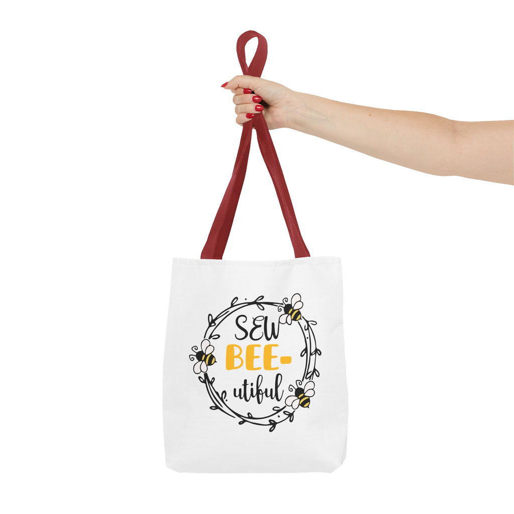 Sew Bee-utiful Tote Bag White | bee sewing craft motif