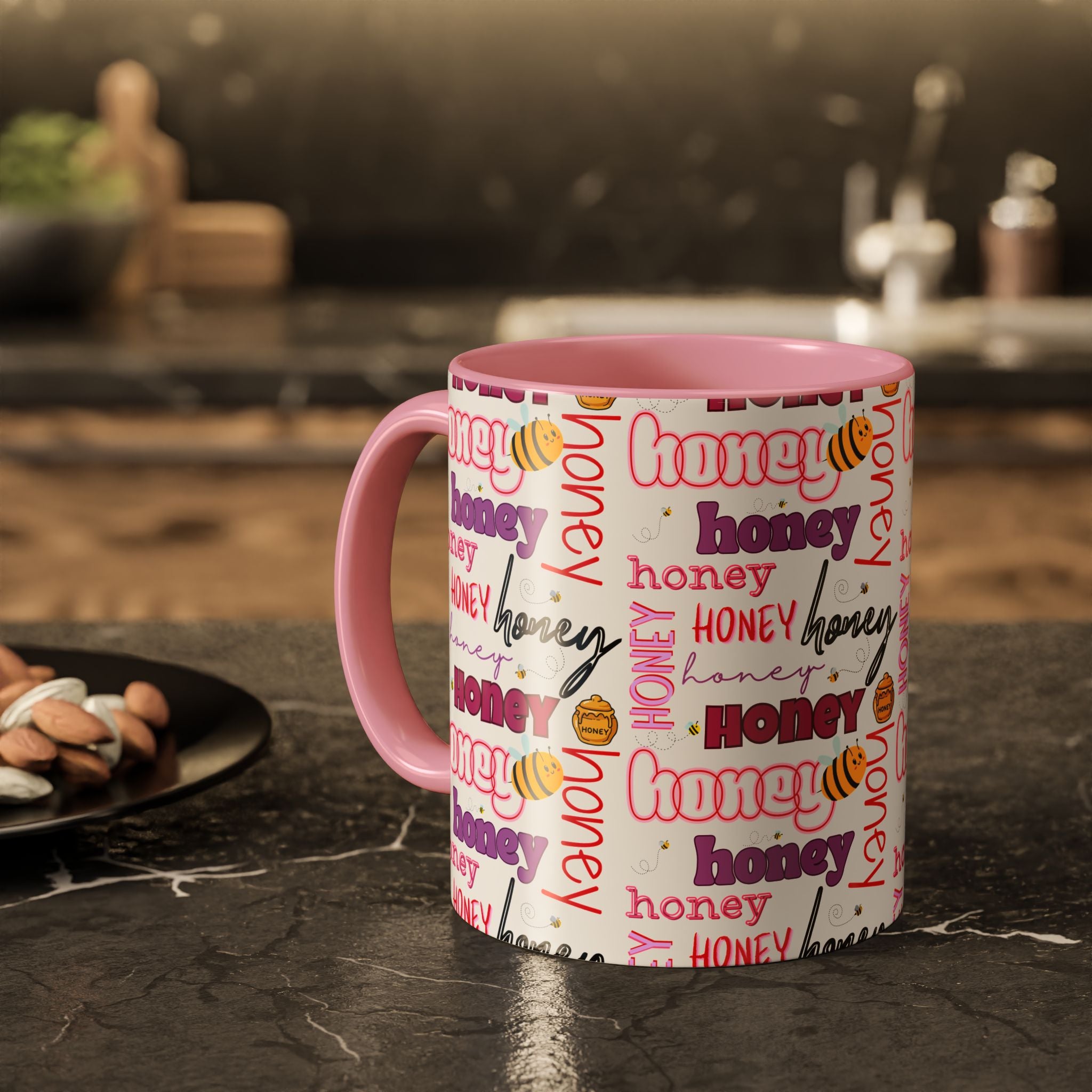 Honey Script Pattern Mug | Colorful Ceramic Mug