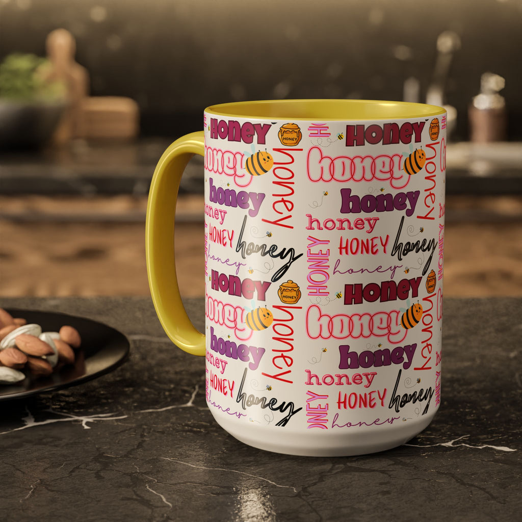Honey Script Pattern Mug | Colorful Ceramic Mug