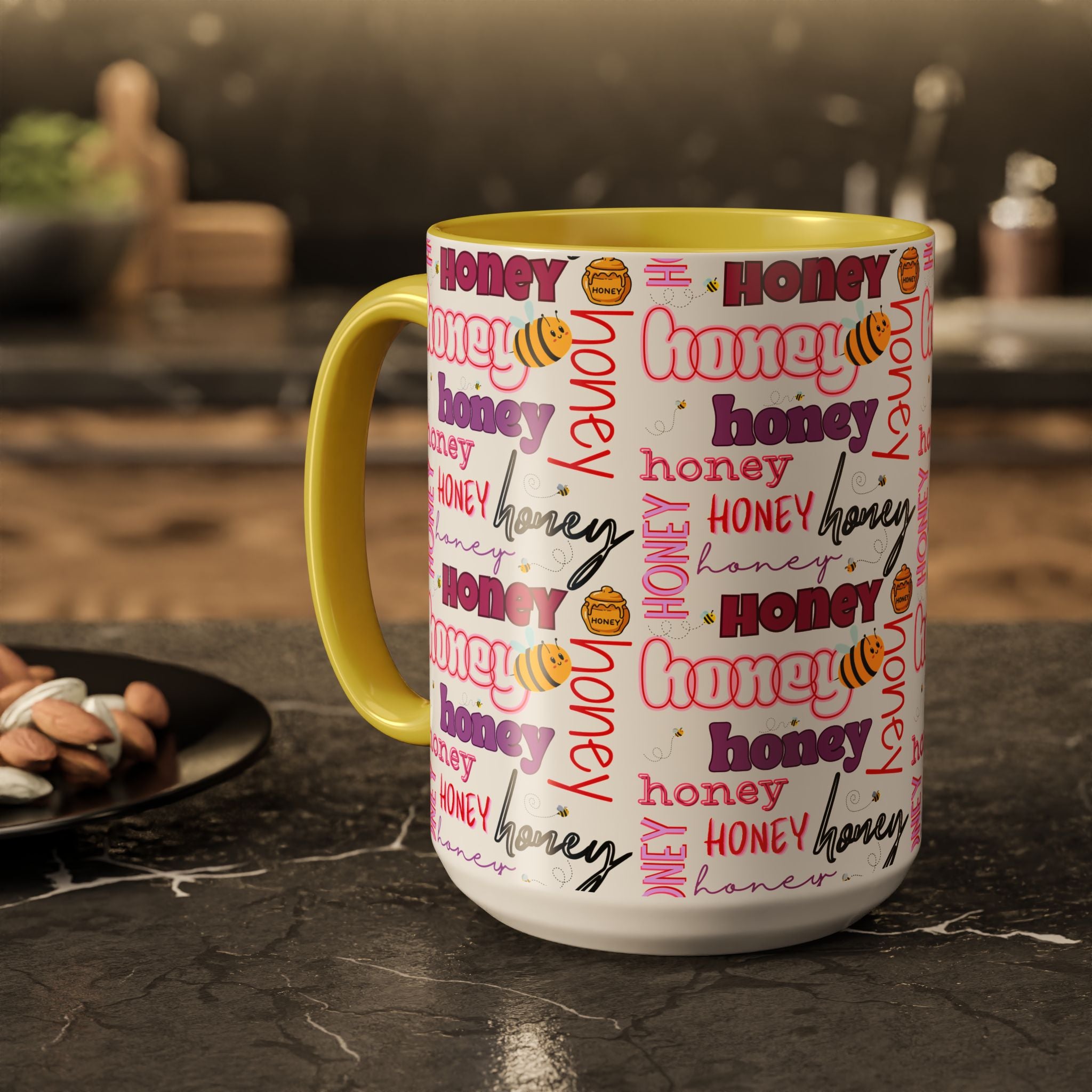 Honey Script Pattern Mug | Colorful Ceramic Mug