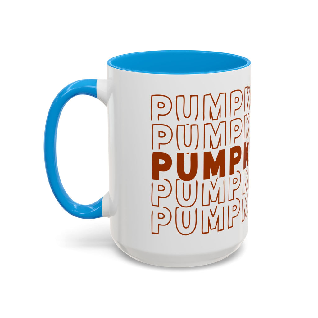 Pumpkin Spice Mug — Repeating 'SPICE' Retro Fall Coffee Cup (11oz/15oz)